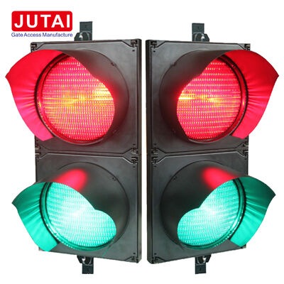 Luz de Sinalização de Trânsito LED Vermelha e Verde JUTAI JD112HF-C de 100mm com Proteção IP65 para Cancelas de Estacionamento e Controle de Acesso de Veículos